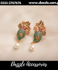 Mesmerizing green multi Zirconia earrings