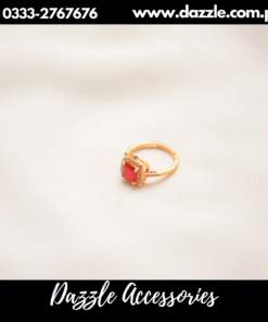 Red zircon carat ring