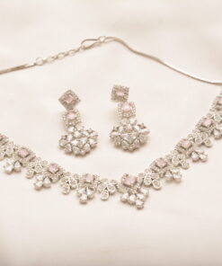 Silver Pink Choker Set