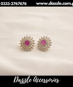 Sunshine Silver Ruby studs
