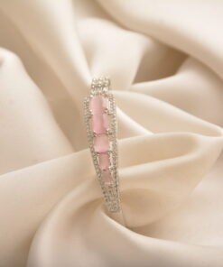 beautiful silver pink bracelet