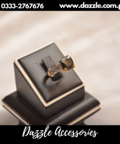 black gold plated zirconia ring