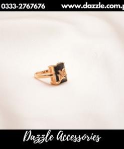 black golden gem ring