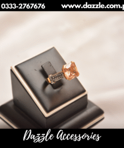 champagne gold plated zirconia ring