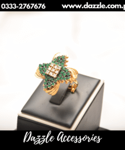 classic golden green ring