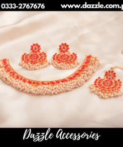 classic red pearl jhurmat set