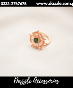 crystal Zircon floral green ring