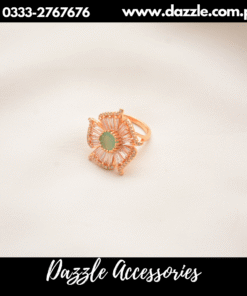 crystal Zircon floral mint ring