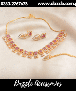 dazzling ruby Gold Plated Set