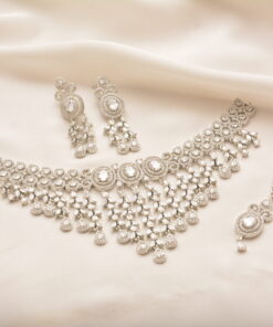 diana diamond cut silver set