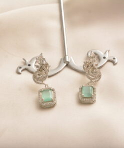 elegant silver mint earrings