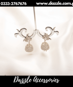 ellegant silver mint zircon jhumki