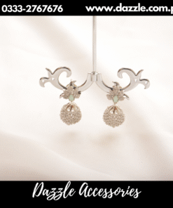 ellegant silver zircon jhumki