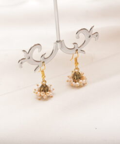 ethnic gold pearl  jhumki