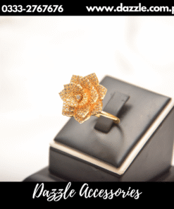 goldenr zirconia floral ring