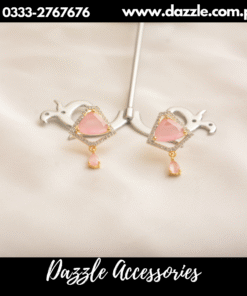 gorgeous  pink zirconia studs