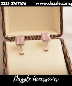 gorgeous pink zirconia studs