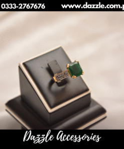 green gold plated zirconia ring