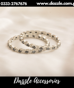 inspiring Silver black bangles pair