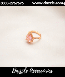 pink crystal stone ring
