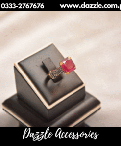 ruby gold plated zirconia ring