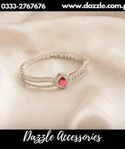 silver red gem  bracelet