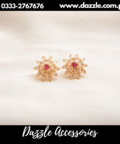sparkling golden ruby studs