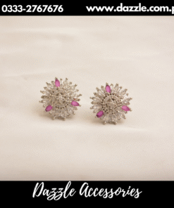 sparkling silver ruby studs
