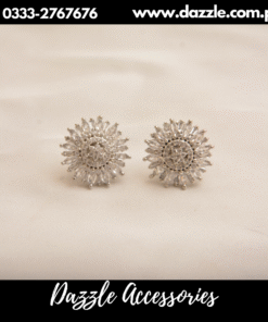 sparkling silver zirconia studs