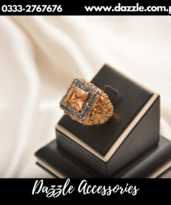 statement gold plated champagne ring