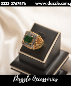 statement gold plated emerald ring