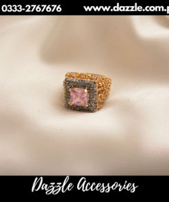 statement gold plated green ring