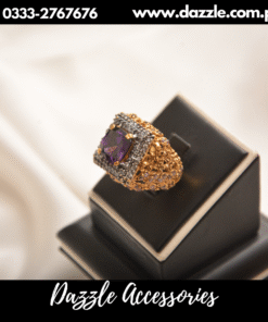 statement gold plated purple ring