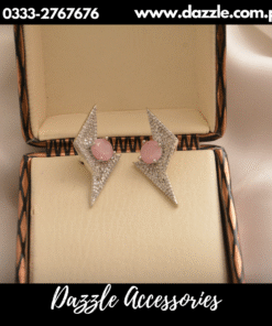 stylish pink silver carat studs
