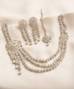 stylish silver 3 layered silver set