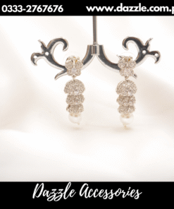 tripple step silver jhumki