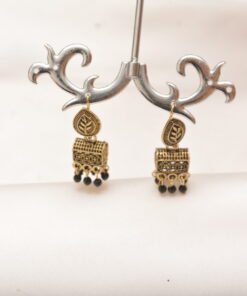 unique golden black jhumki