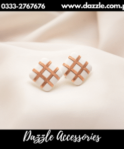 Elegant white square studs
