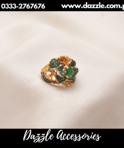 Exclusive gold plated green Zircon ring