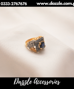 Gold plated Blue Zirconia ring