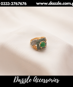 Gold plated green Zirconia ring