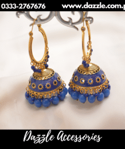 Meenakari blue baali jhumka