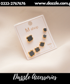 Pack of black ear studs