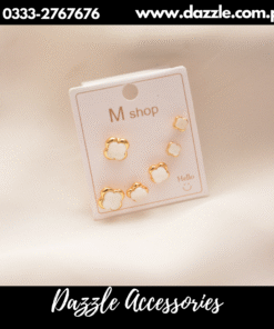 Pack of white ear studs