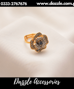 Rose Petal Bl;ue Zircon ring