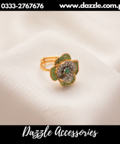 Rose Petal green Zircon ring