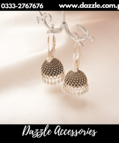 Silver baali jhumka earrings