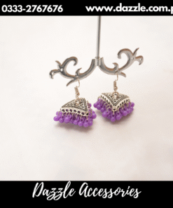 Stylish purple pearl jhumki