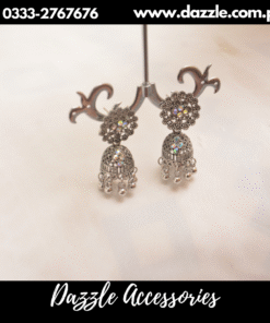 antique silver jhumk