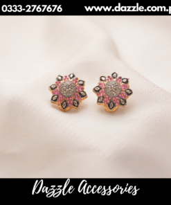 attractive floral ruby studs